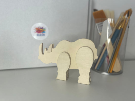 Wooden Rhinoceros Paint Kit