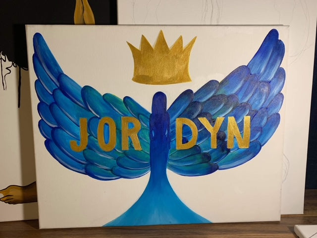 Angel Custom Name Canvas